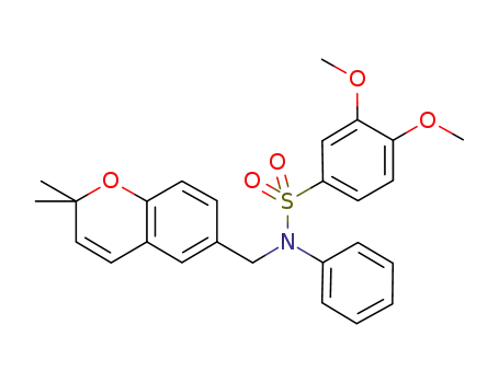 Molecular Structure of 927823-01-6 (Benzenesulfonamide,
N-[(2,2-dimethyl-2H-1-benzopyran-6-yl)methyl]-3,4-dimethoxy-N-phenyl-)