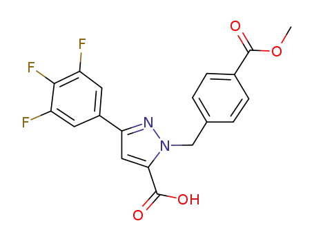 Molecular Structure of 876056-70-1 (1H-Pyrazole-5-carboxylic acid,
1-[[4-(methoxycarbonyl)phenyl]methyl]-3-(3,4,5-trifluorophenyl)-)