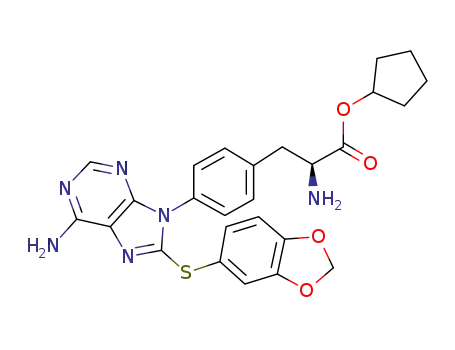 cyclopentyl 4-{6-amino-8-[(1,3-benzodioxol-5-yl)thio]-9H-purin-9-yl}-L-phenylalaninate