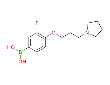Molecular Structure of 944279-29-2 (3-fluoro-4-(3-(pyrrolidin-1-yl)propoxy)phenylboronic acid)
