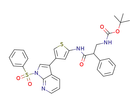 1,1-dimethylethyl [3-oxo-2-phenyl-3-({4-[1-(phenylsulfonyl)-1H-pyrrolo[2,3-b]pyridin-3-yl]-2-thienyl}amino)propyl]carbamate