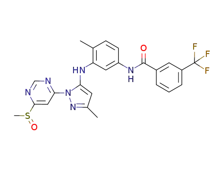 N-(3-(2-(6-methanesulfinylpyrimidin-4-yl)-5-methyl-2H-pyrazol-3-ylamino)-4-methylphenyl)-3-trifluoromethylbenzamide
