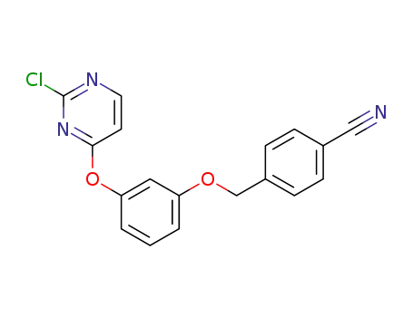 Molecular Structure of 921625-88-9 (Benzonitrile, 4-[[3-[(2-chloro-4-pyrimidinyl)oxy]phenoxy]methyl]-)