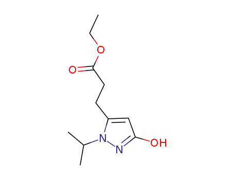 Molecular Structure of 628331-24-8 (1H-Pyrazole-3-propanoic acid, 2,5-dihydro-2-(1-methylethyl)-5-oxo-,
ethyl ester)