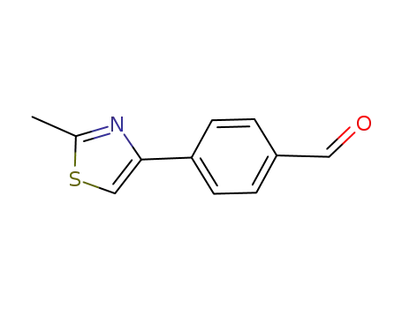 Molecular Structure of 127406-11-5 (4-(2-METHYL-1,3-THIAZOL-4-YL)BENZALDEHYDE)