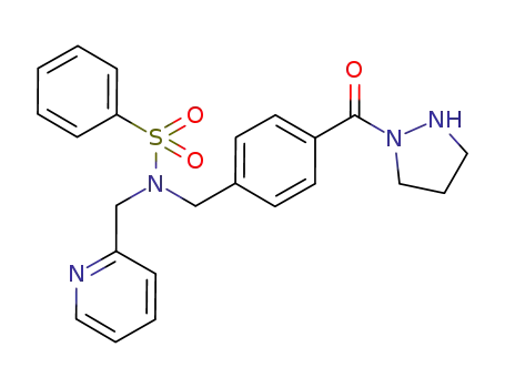 N-(4-(pyrazolidine-1-carbonyl)benzyl)-N-(pyridin-2-ylmethyl)benzenesulfonamide