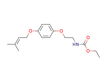 Molecular Structure of 102092-66-0 (Carbamic acid, [2-[4-[(3-methyl-2-butenyl)oxy]phenoxy]ethyl]-, ethyl
ester)