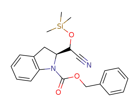 Molecular Structure of 1056039-73-6 ((2S)-benzyl 2-(cyano(trimethylsilyloxy)methyl)indoline-1-carboxylate)