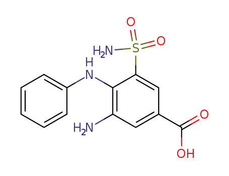 Molecular Structure of 28337-59-9 (Benzoic acid, 3-amino-5-(aminosulfonyl)-4-(phenylamino)-)
