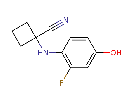 Molecular Structure of 915087-28-4 (1-(2-fluoro-4-hydroxyphenylamino)-cyclobutanecarbonitrile)