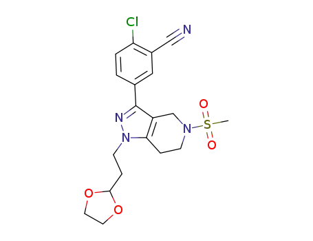 2-chloro-5-[1-(2-[1,3]dioxolan-2-yl-ethyl)-5-methanesulfonyl-4,5,6,7-tetrahydro-1H-pyrazolo[4,3-c]pyridin-3-yl]-benzonitrile