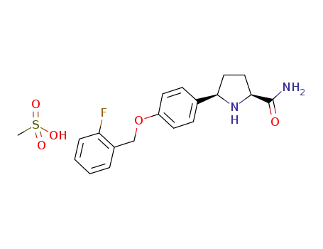 (5R)-5-(4-{[(2-fluorophenyl)methyl]oxy}phenyl)-L-prolinamide methanesulfonate
