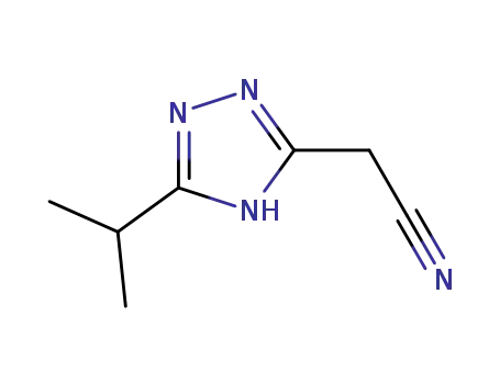 Molecular Structure of 168260-22-8 (1H-1,2,4-Triazole-3-acetonitrile,5-(1-methylethyl)-(9CI))