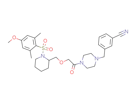 3-((4-(2-((1-(4-methoxy-2,6-dimethylphenylsulfonyl)piperidin-2-yl)methoxy)acetyl)piperazin-1-yl)methyl)benzonitrile