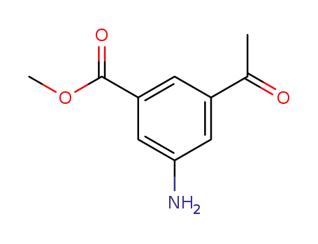 Molecular Structure of 204017-76-5 (Benzoic acid, 3-acetyl-5-amino-, methyl ester (9CI))