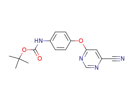 Molecular Structure of 943313-34-6 (TERT-BUTYL 4-(6-CYANOPYRIMIDIN-4-YLOXY)PHENYLCARBAMATE)