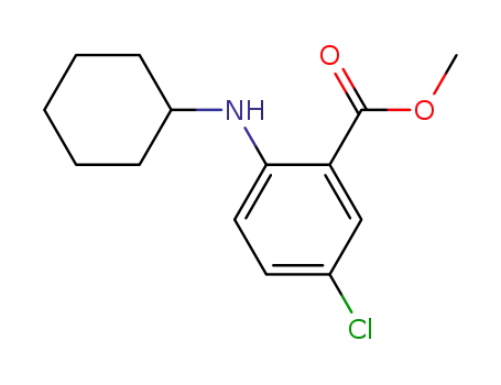 Molecular Structure of 62675-26-7 (Benzoic acid, 5-chloro-2-(cyclohexylamino)-, methyl ester)