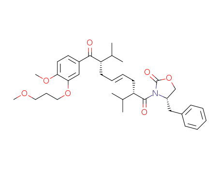 trans-1-[4-(S)-benzyl-2-oxo-oxazolidin-3-yl]-8-[4-methoxy-3-(3-methoxypropyloxy)-phenyl]-2(S)-7(S)-diisopropyl-oct-4-en-1,8-dione