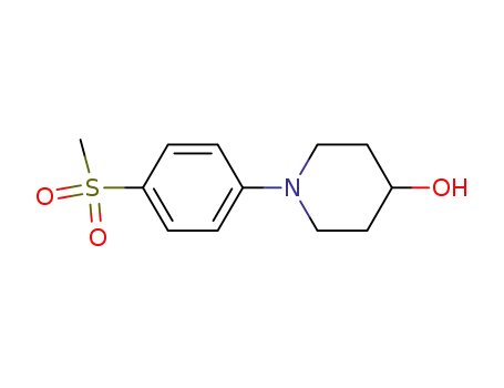 Molecular Structure of 166438-65-9 (1-(4-Methanesulfonyl-phenyl)-piperidin-4-ol)