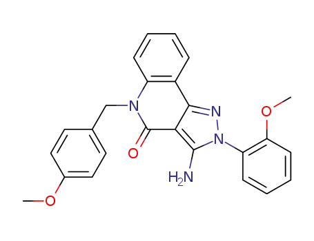 Molecular Structure of 863585-94-8 (3-amino-5-(4-methoxybenzyl)-2-(2-methoxyphenyl)-2,5-dihydro-4H-pyrazolo[4,3-c]quinolin-4-one)
