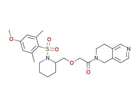 1-(3,4-dihydro-2,6-naphthyridin-2(1H)-yl)-2-((1-(4-methoxy-2,6-dimethylphenylsulfonyl)piperidin-2-yl)methoxy)ethanone