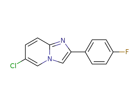 Molecular Structure of 2069-47-8 (6-CHLORO-2-(4-FLUOROPHENYL)IMIDAZO[1,2-A]PYRIDINE)