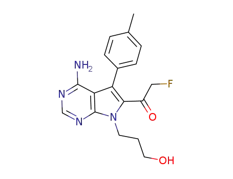 Molecular Structure of 821794-92-7 (1-[4-Amino-7-(3-hydroxypropyl)-5-(4-methylphenyl)-7H-pyrrolo[2,3-d]pyrimidin-6-yl]-2-fluoroethanone)