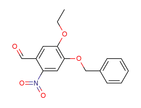 Molecular Structure of 55149-80-9 (Benzaldehyde, 5-ethoxy-2-nitro-4-(phenylmethoxy)-)