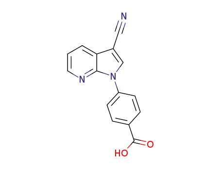 Molecular Structure of 934290-83-2 (Benzoic acid, 4-(3-cyano-1H-pyrrolo[2,3-b]pyridin-1-yl)-)