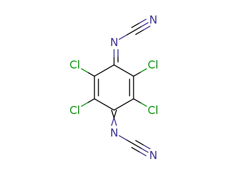 Molecular Structure of 90508-46-6 (Cyanamide, (2,3,5,6-tetrachloro-2,5-cyclohexadiene-1,4-diylidene)bis-,
(Z)-)