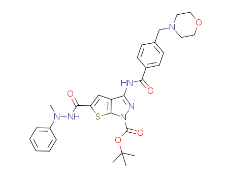 tert-butyl 5-(N'-methyl-N'-phenylhydrazinocarbonyl)-3-(4-morpholin-4-ylmethylbenzoylamino)thieno[2,3-c]pyrazole-1-carboxylate