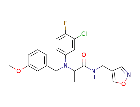 N<sub>2</sub>-(3-chloro-4-fluorophenyl)-N<sub>1</sub>-(isoxazol-4-ylmethyl)-N<sub>2</sub>-(3-methoxybenzyl)alaninamide