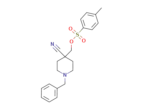 Molecular Structure of 270257-39-1 ((1-Benzyl-4-cyanopiperidin-4-yl)methyl 4-methylbenzenesulfonate)