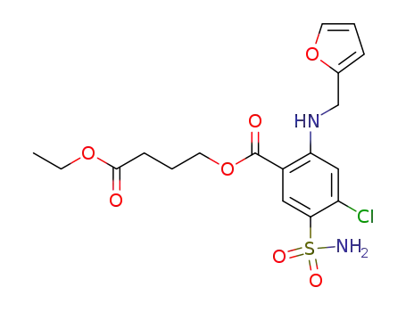 Molecular Structure of 1056613-51-4 (ethyl 4-(5-(aminosulfonyl)-4-chloro-2-[(2-furanylmethyl)amino]benzoyloxy)butanoate)