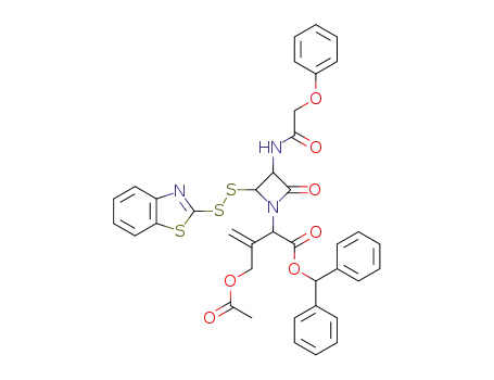 3-acetoxymethyl-2-[2-benzothiazol-2-yldisulfanyl-4-oxo-3-(2-phenoxy-acetylamino)-azetidin-1-yl]-but-3-enoic acid benzhydryl ester