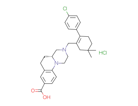 (4aR)-3-([2-(4-Chlorophenyl)-5,5-dimethyl-1-cyclohexen-1-yl]methyl}-2,3,4,4a,5,6-hexahydro-1H-pyrazino[1,2-a]quinoline-8-carboxylic acid hydrochloride