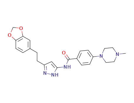 N-[5-(2-benzo[1,3]dioxol-5-ylethyl)-2H-pyrazol-3-yl]-4-(4-methylpiperazin-1-yl)benzamide