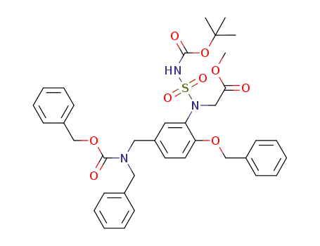 N-(t-butoxycarbonylsulfamoyl)-N-((5-benzylbenzyloxycarbonylaminomethyl)-2-benzyloxyphenyl)-acetic acid methyl ester