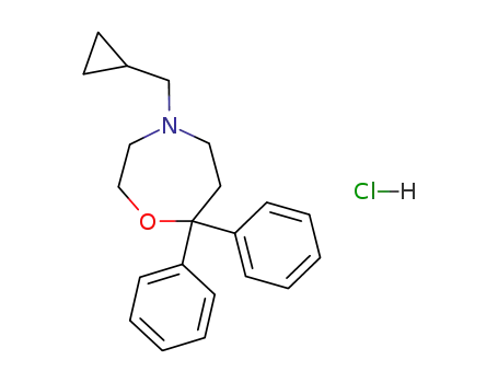Molecular Structure of 60163-06-6 (1,4-Oxazepine, 4-(cyclopropylmethyl)hexahydro-7,7-diphenyl-,
hydrochloride)