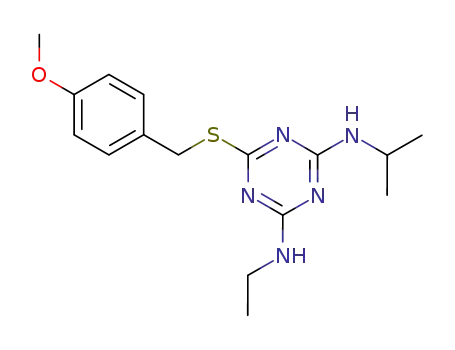 Molecular Structure of 922723-91-9 (4-ethylamino-6-isopropylamino-2-(4-methoxybenzylsulfanyl)-1,3,5-triazine)