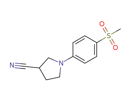 Molecular Structure of 1054521-28-6 (1-(4-(methylsulfonyl)phenyl)pyrrolidine-3-carbonitrile)