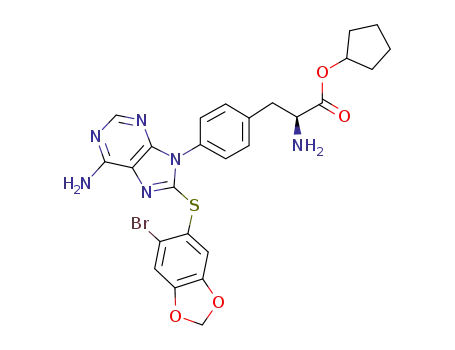 cyclopentyl 4-{6-amino-8-[(6-bromo-1,3-benzodioxol-5-yl)thio]-9H-purin-9-yl}-L-phenylalaninate