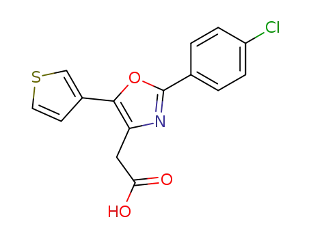 Molecular Structure of 85162-14-7 (2-[2-(4-chlorophenyl)-5-(thien-3-yl)-4-oxazolyl]acetic acid)