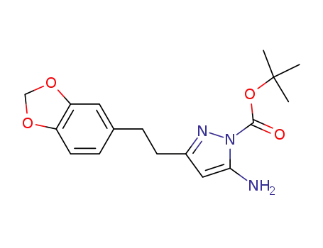 tert-butyl 5-amino-3-(2-benzo[1,3]dioxol-5-ylethyl)pyrazole-1-carboxylate