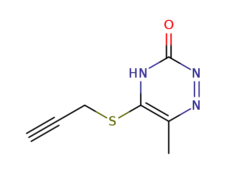 Molecular Structure of 173438-79-4 (1,2,4-Triazin-3(2H)-one, 6-methyl-5-(2-propynylthio)-)