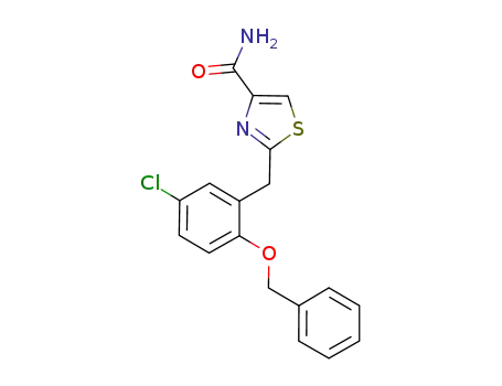 2-({5-chloro-2-[(phenylmethyl)oxy]phenyl}methyl)-1,3-thiazole-4-carboxamide