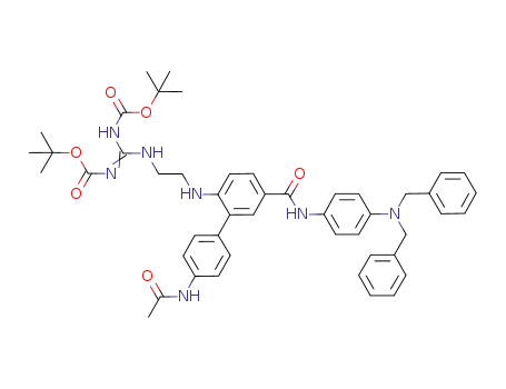 N,N'-bis-tert-butoxycarbonyl-4'-acetylamino-6-(2-guanidinoethylamino)biphenyl-3-carboxylic acid (4-dibenzylaminophenyl)amide