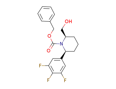 (2R,6S)-2-hydroxymethyl-(3,4,5-trifluorophenyl)piperidine-1-carboxylic acid benzyl ester