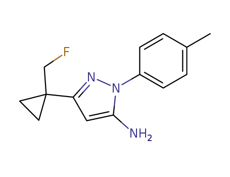 Molecular Structure of 936240-51-6 (5-(1-fluoromethyl-cyclopropyl)-2-p-tolyl-2H-pyrazol-3-ylamine)