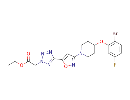 ethyl (5-{3-[4-(2-bromo-5-fluorophenoxy)piperidin-1-yl]isoxazol-5-yl}-2H-tetrazol-2-yl)acetate